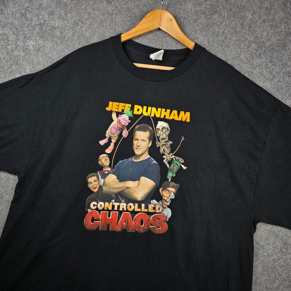 Jeff Dunham T-Shirt Mens 2XL Black Controlled Chaos Tour 2012 Puppets Graphic